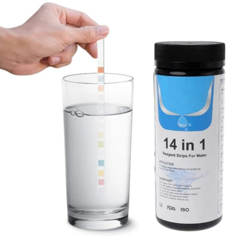 

Pool Test Strips 14 In1 Drinking Water Test Strip Water Test Simple and Fast Hardness Test PH Bromine Nitrate