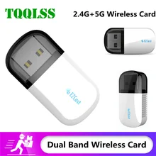 Network Card USB Wireless Adapter Lan USB Ethernet Dual Band 2.4G 5G Mini Network WiFi Adapter Wifi Dongle Bluetooth Receiver