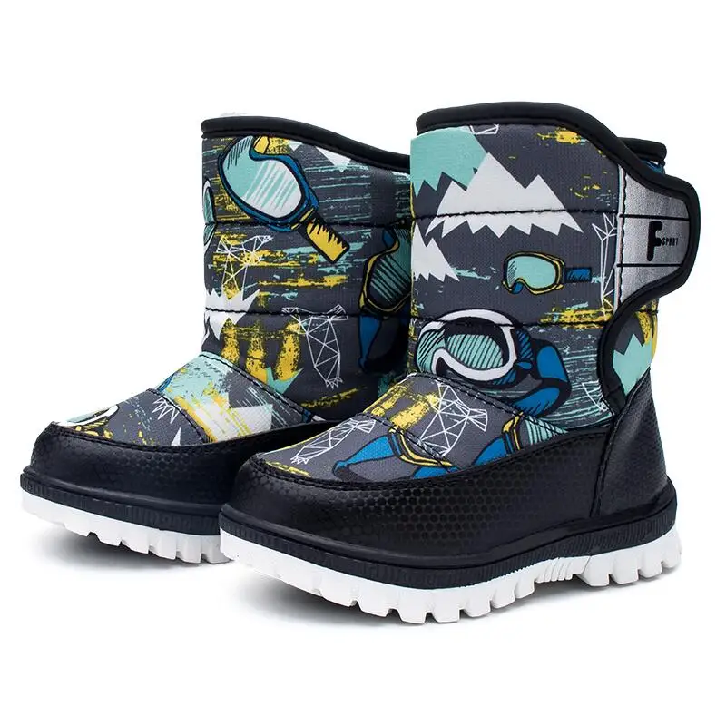 Детские ботинки детская обувь резиновые Зимние утепленные плюшевые детские