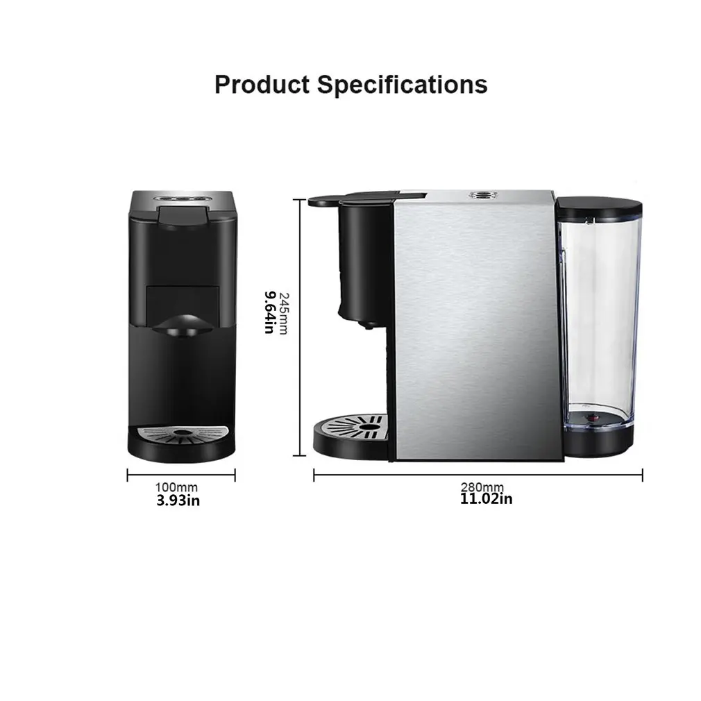 

3 In 1 Espresso Machine 19bar 1450w Multiple Capsule Coffee Maker Fit Nespresso Dolce Gusto And Coffee Powder