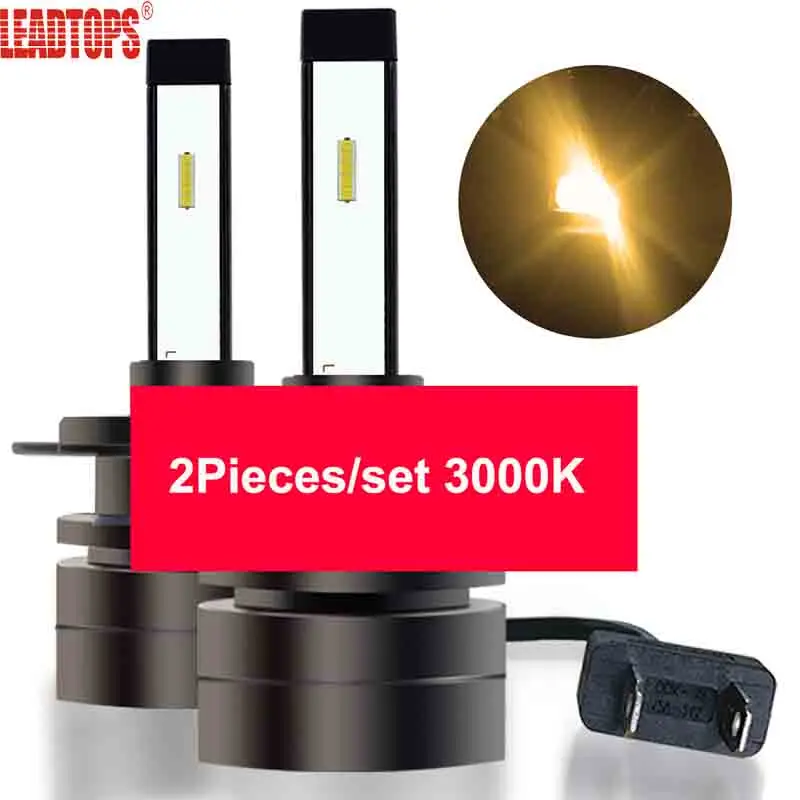 2 pcs 3000K LEADTOPS H3 светодиодный мини 9005 фары для автомобиля H1 9006 H4 H7 H11 Автомобильная фара 12 v Водонепроницаемый 60 Вт 880 881 9012 H27 Би - Испускаемый цвет: 2 pcs 3000K