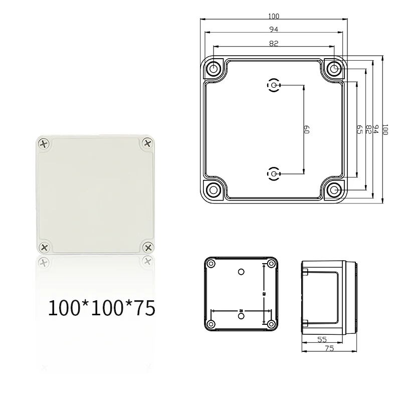 للبيع حافظة مشروع إلكترونية بلاستيكية مقاومة للماء ، صندوق 100 × 100 × 75 مللي متر ، 1 صندوق ، 140 قطعة