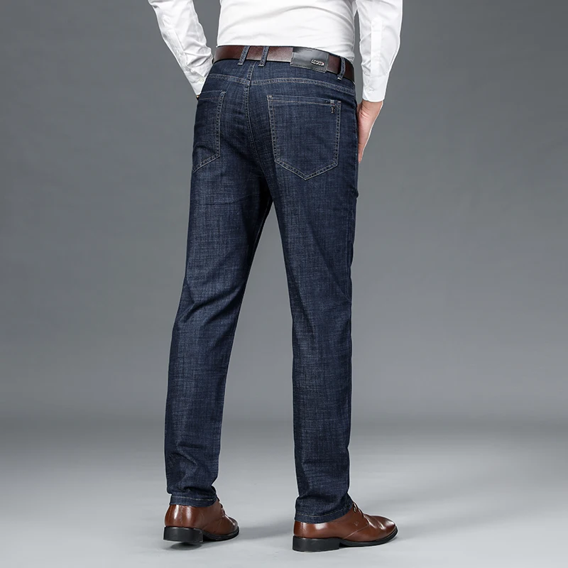 

HENCHIRY Men Four Seasons Business Autumn and Winter Casual Breathable Jeans Loose Fashion Ankle-Length Pants Straight Pants