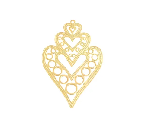 Металлические кулоны в форме сердца MIAOCHI 10 шт