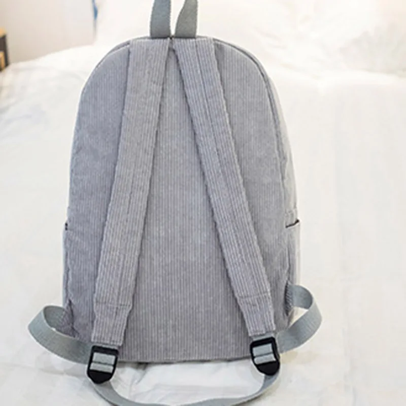 2022 Women Preppy Style Backpack Soft Fabric Corduroy School Backpack for Teenage Girls DSA1