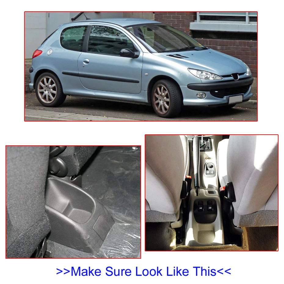 Для Peugeot 206 + 207 компактный кожаный подлокотник Подлокотник подставка поднос