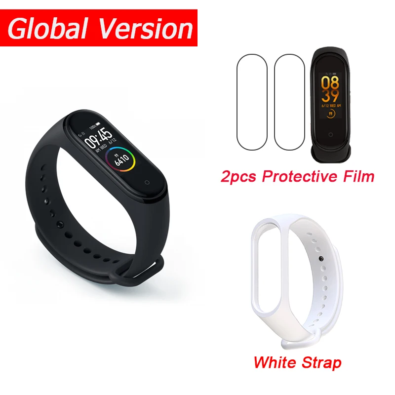 Xiaomi mi-браслет 4 Smart mi Band 4 0,9" AMOLED экран водонепроницаемый пульсометр фитнес 135 мАч 20 Bluetooth 5,0 50 атм - Цвет: Global Add White