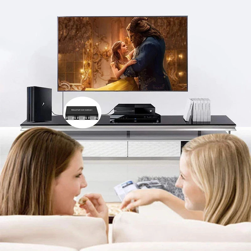 Разветвитель DVI 1x2 распределительный Коммутатор выход 1 в 2 Full HD 1080P @ 60 Гц для