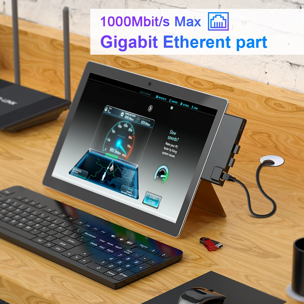 Rocketek USB 3 0 HUB кард ридер 4K HDMI совместимый Gigabit Ethernet PD Type C адаптер TF Micro SD для Microsoft