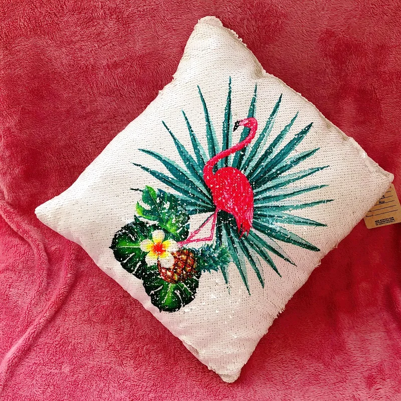 Откидная блестящая Подушка &quotфламинго&quot 40 см мягкая подушка с фламинго