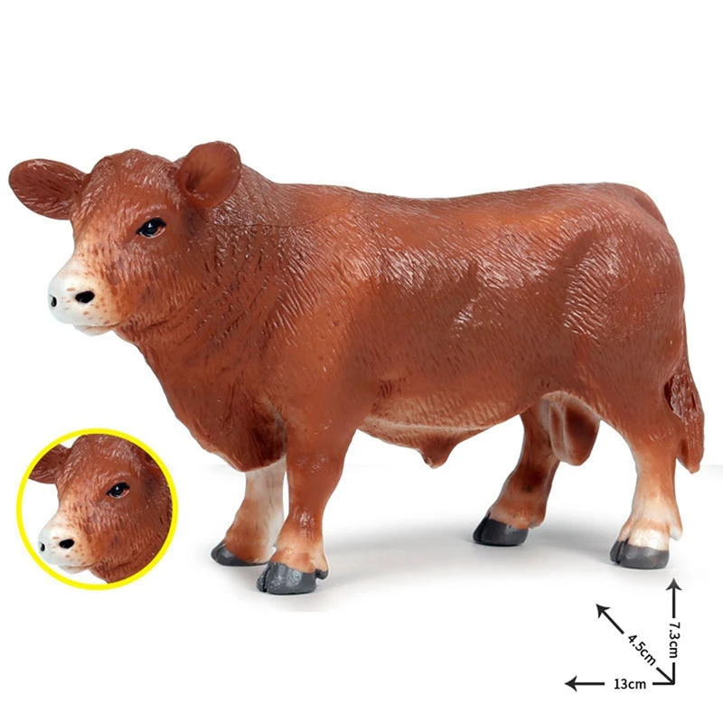 

2x Plastic Simulation Texas Longhorn Bull/Cattle Animals Action Figures Static Cute Model Collection Toys for Kids