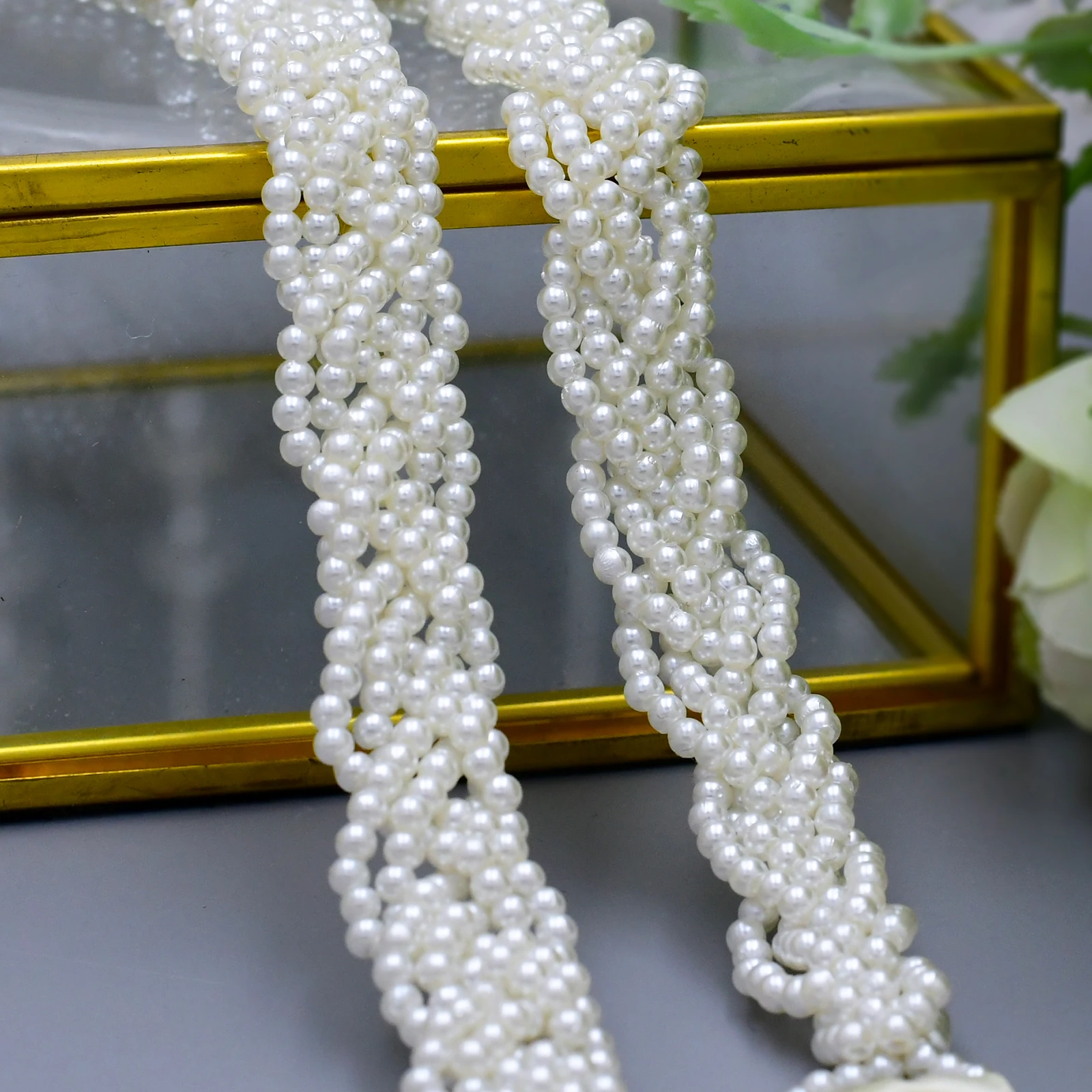 

TRiXY S262 Elegant Pearls Wedding Belt Simple Bridal Belt Sash For Women Dresses Ivory Bridal Belt with Pearls Decoration