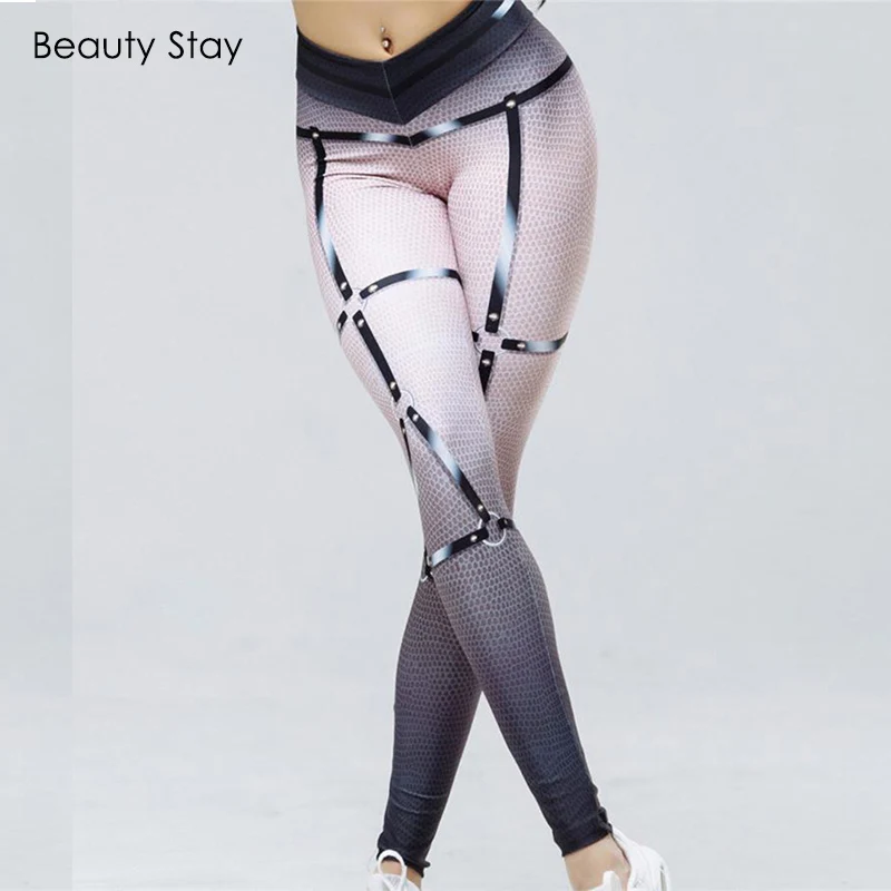 Женские леггинсы для фитнеса Beauty Stay повседневные с высокой талией и поясом