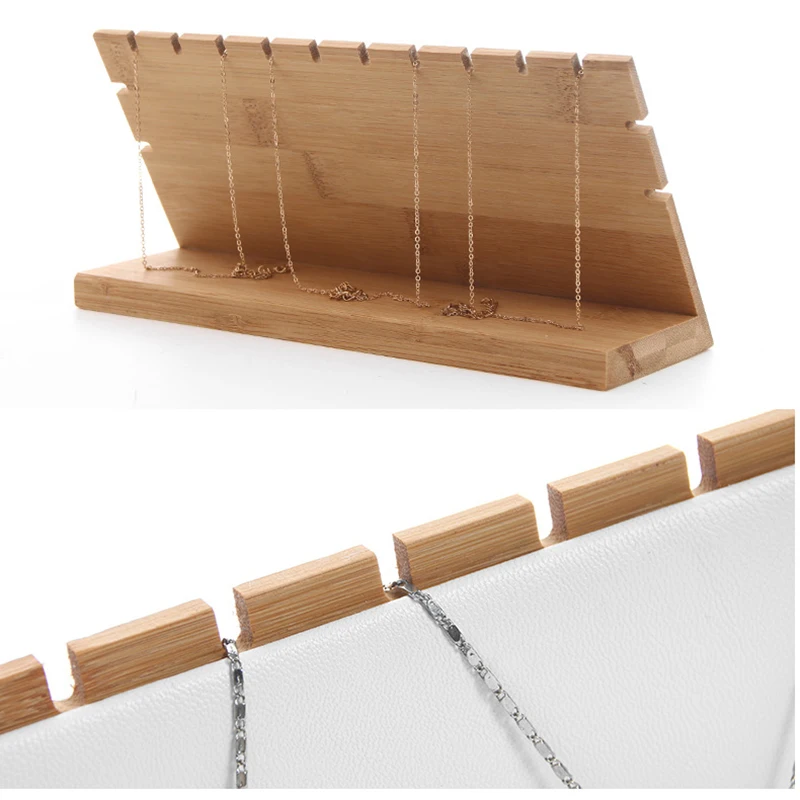 Подвесной Держатель для ожерелья из бамбука черный/белый/бежевый цвета
