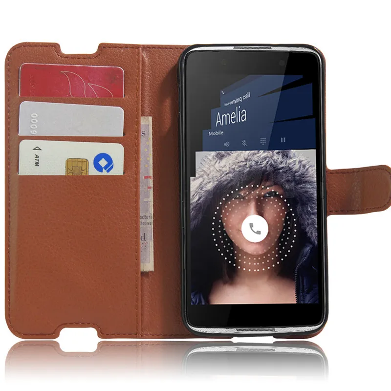 Чехол кошелек для Alcatel Idol 4 6055K 6055B 6055Y флип кейс OT 6055H 6055P 6055I кожаный держатель карт