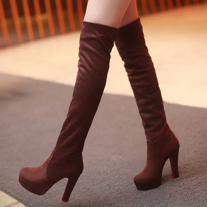 Женские сапоги женские зимние на платформе пикантные Сапоги выше колена Bota