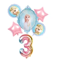 6pcs 32inch number elsa anna disney frozen princess helium balloons baby girl foil globos birthday party decorations kids toys