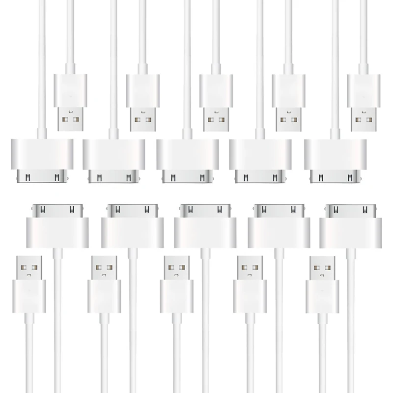 30Pin USB кабель для синхронизации и зарядки для iPad 3, iPad 2, iPad 1, iPod, iPhone 4/4S, iPhone 3g/3g S, 1 м, 20-Pack