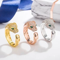 z versaille crystal inlaid leopard ring for women personality unisex ring party jewelry gift