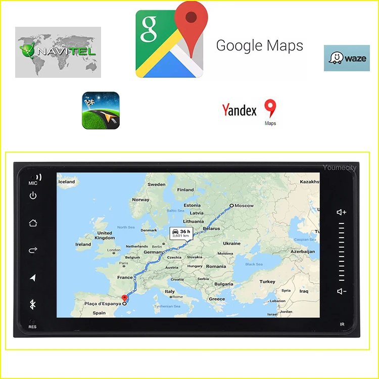 Youmecity 2 грамма Android 9,0 автомобильный DVD видео плеер gps радио для Toyota Ractis allion Camry Avensis Auris Prius Yaris highlander