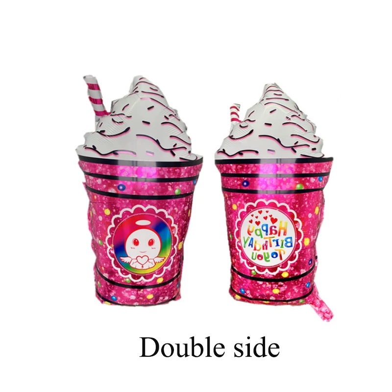 Воздушный шар из фольги в виде радужного мороженого 10 шт.