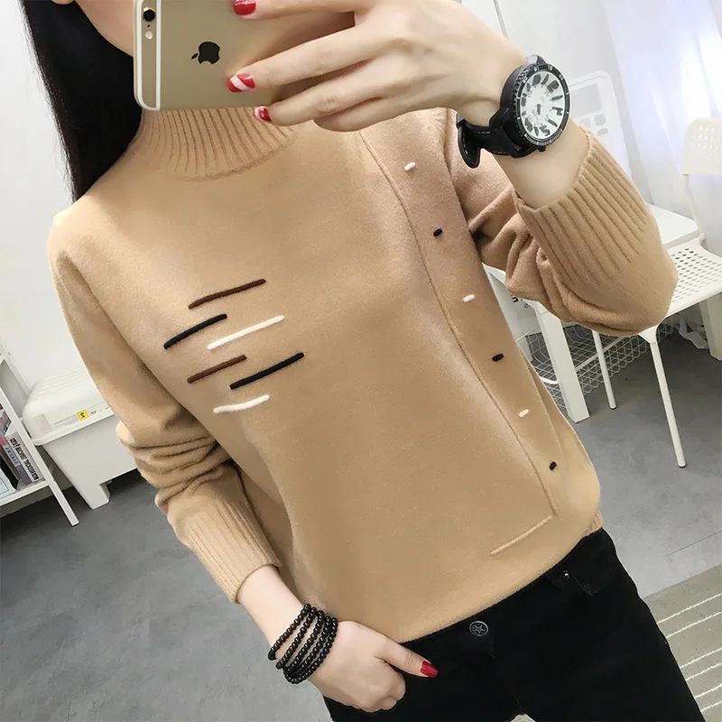 

turtleneck render unlined upper garment to ms by autumn/winter 2021, the new hot style western style easy wear sweaters