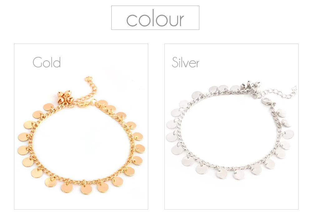 

Female Bohemian Bells Heart Summer Anklets For Women Bells Ankle Bracelets Girls Barefoot on Leg Chain Jewelry Gift