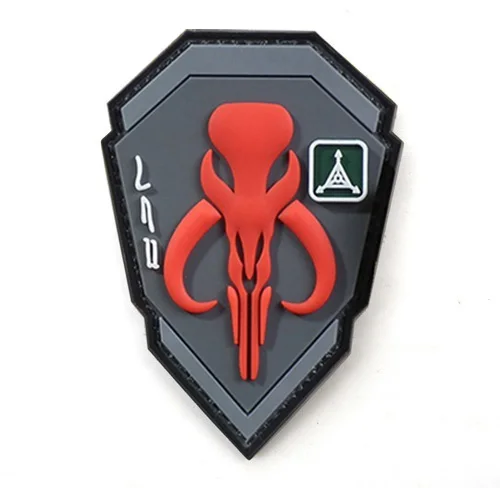 7 PVC RUBBER red Боба Фетт мандалорианский банта Череп 3D тактический ПВХ Резиновый патч - Цвет: 7 PVC RUBBER red