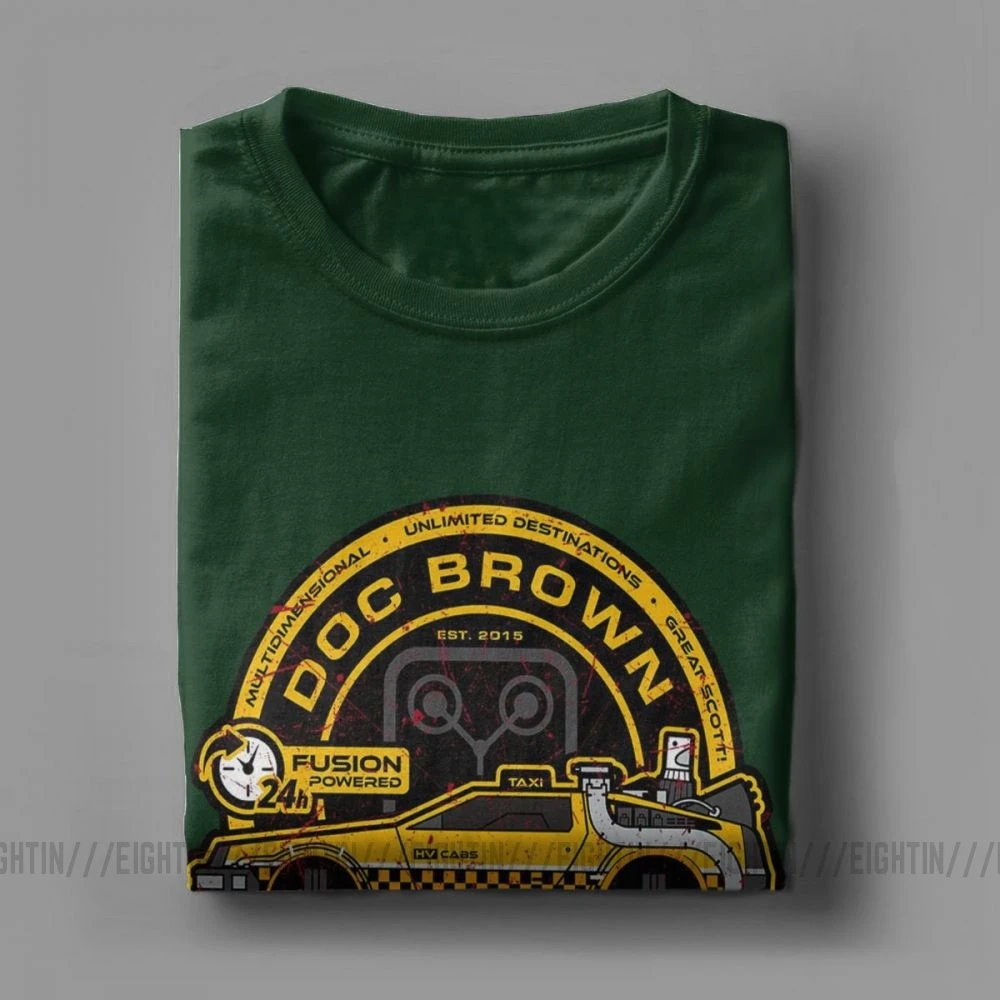 Мужские футболки Doc Brown Taxis Back To The Future Забавные с короткими рукавами топы из