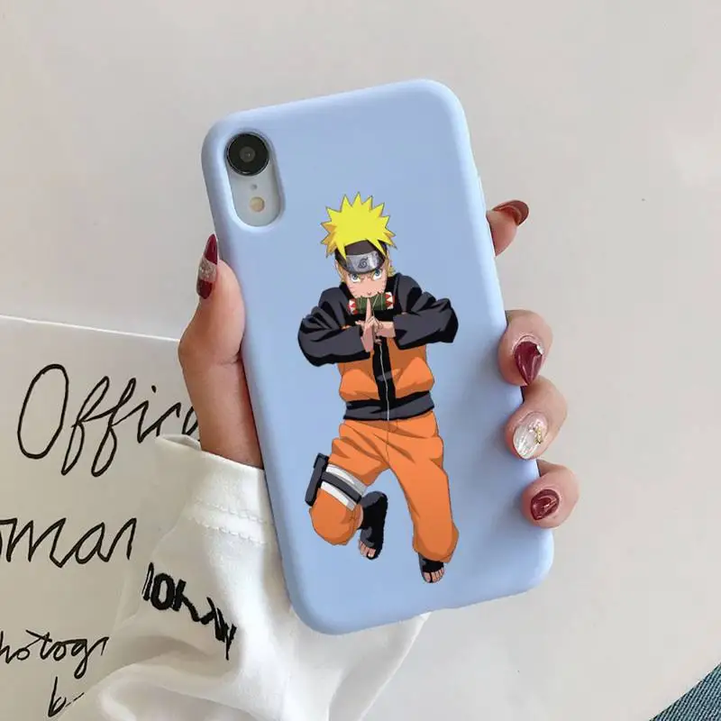 

Uzumaki Naruto Phone Case for iphone 11 Pro Max X XS Max XR Candy Color Soft Cover For iPhone 7 8 6 6S Plus Funda Cases