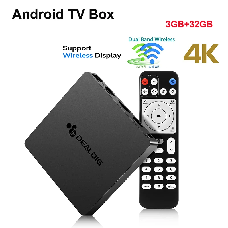 Новый DEALDIG BOXD7 Смарт ТВ приставка Android 7 1 Allwinner H6 3 ГБ 16 32 HDMI Голосовое управление 4K