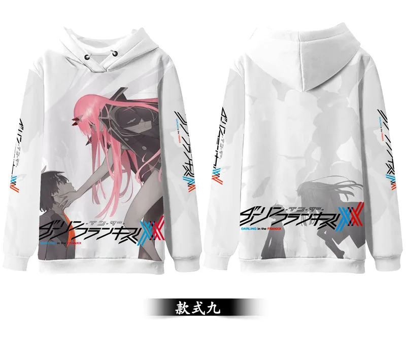 Spring Autumn 9 Аниме Толстовка Darling in the franxx 02 ZERO TWO HIRO ICHIGO Косплей Толстовка с капюшоном полноцветный пуловер с принтом Подростковая ПАРА ПАЛЬТО - Цвет: Spring Autumn 9