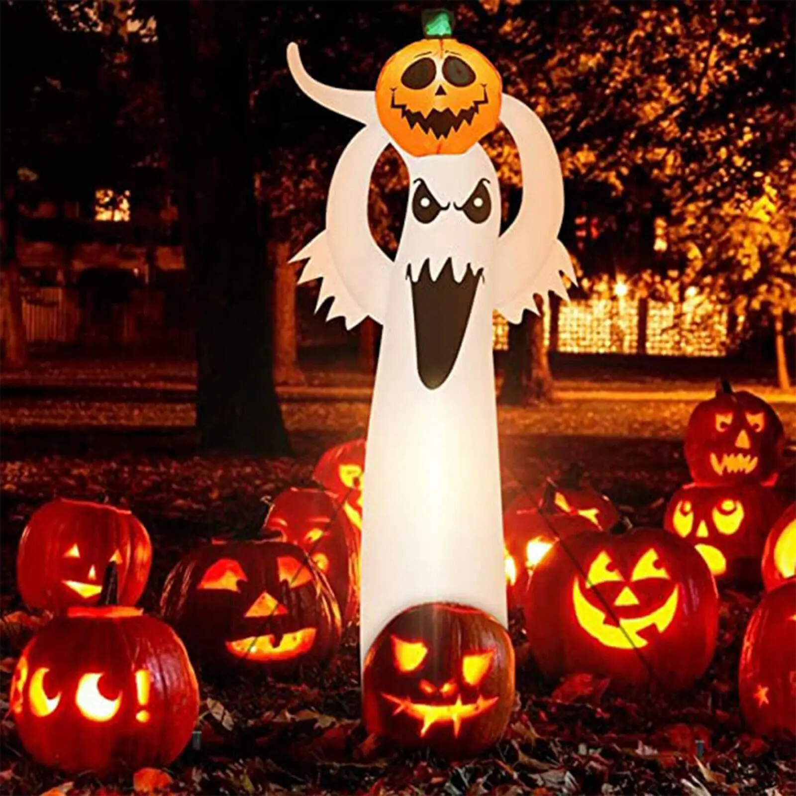 

Украшения для Хэллоуина 120-360 см, надувная Тыква-призрак, реквизит жуткий страх, надувная игрушка, товары для дома с привидениями
