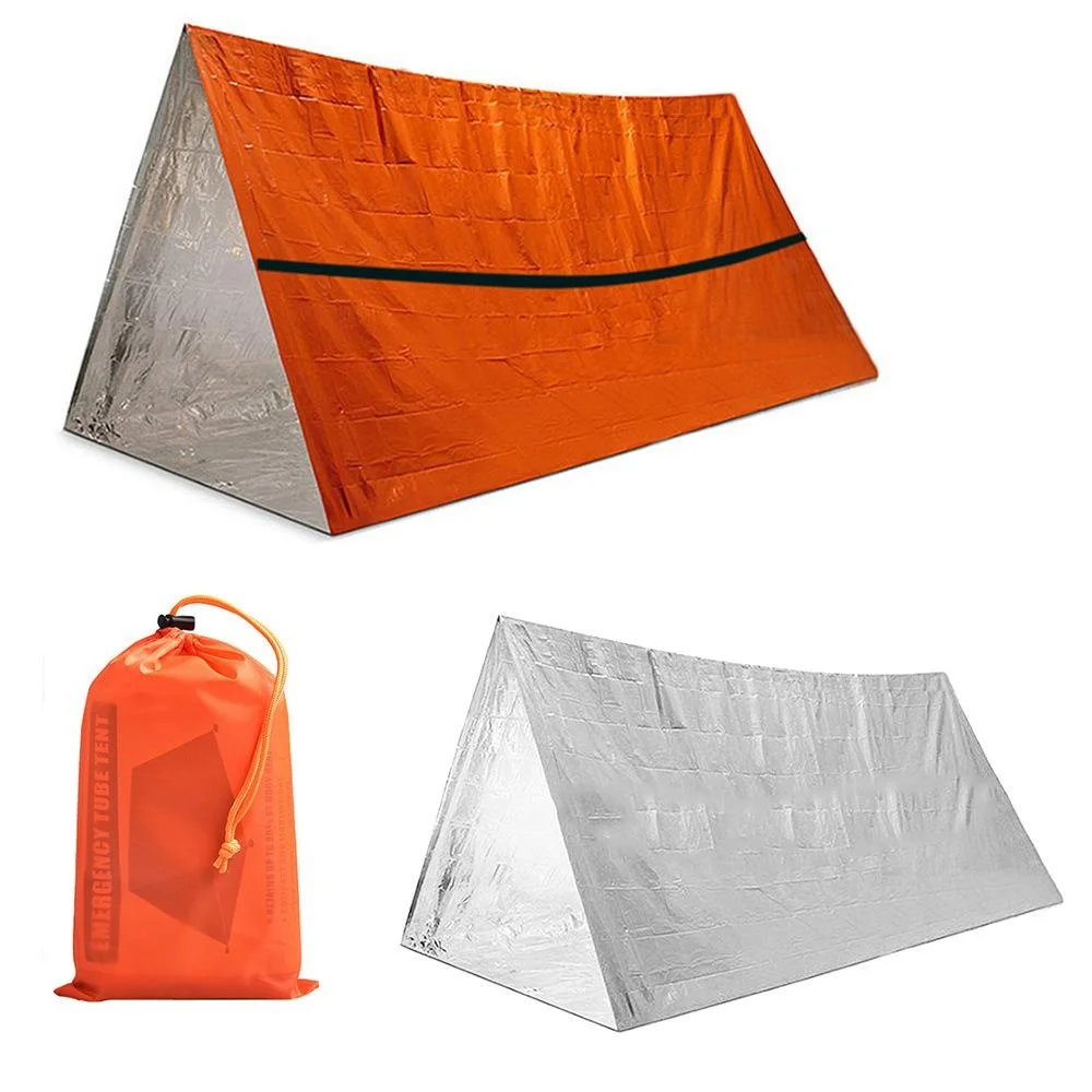 

Уличный аварийный спальный мешок, палатка из оловянной фольги, алюминиевая фольга, одеяло для выживания, утолщенный, сжатый, сохраняющий те...