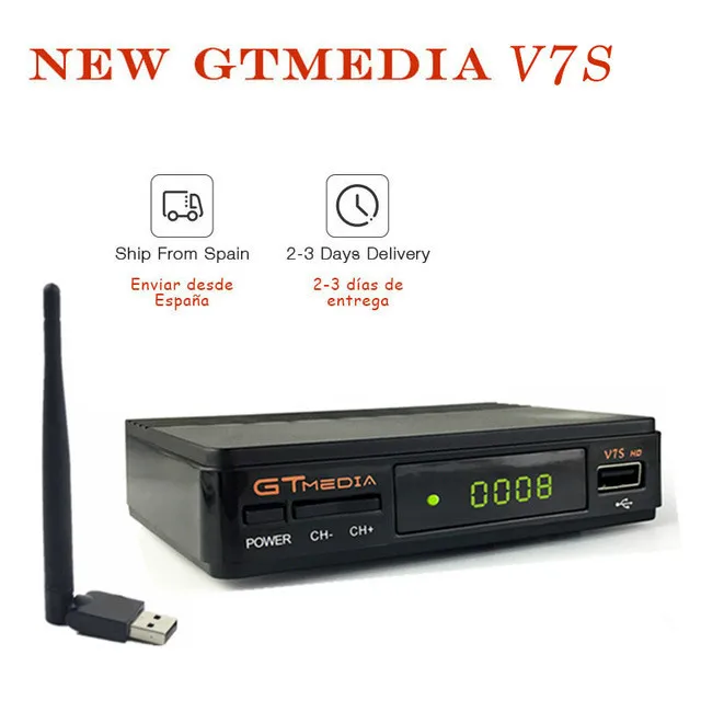 GT MEDIA V7S HD цифровой спутниковый ТВ приемник Поддержка PowerVu DVB S2 декодер обновлен от