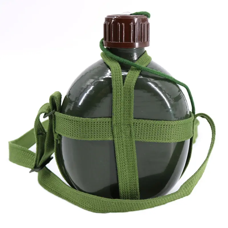 

UNTIOR Aluminum Military Army Flask Wine Water Bottle Cooking Cup with Shoulder Strap Hiking Kettle Outdoor Tools 1L/2L/3L