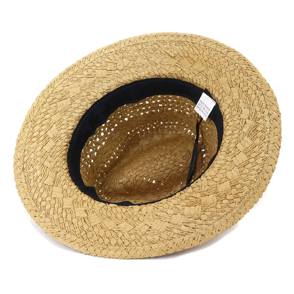 Шляпа соломенная для мужчин и женщин модная уличная Панама от солнца однотонная
