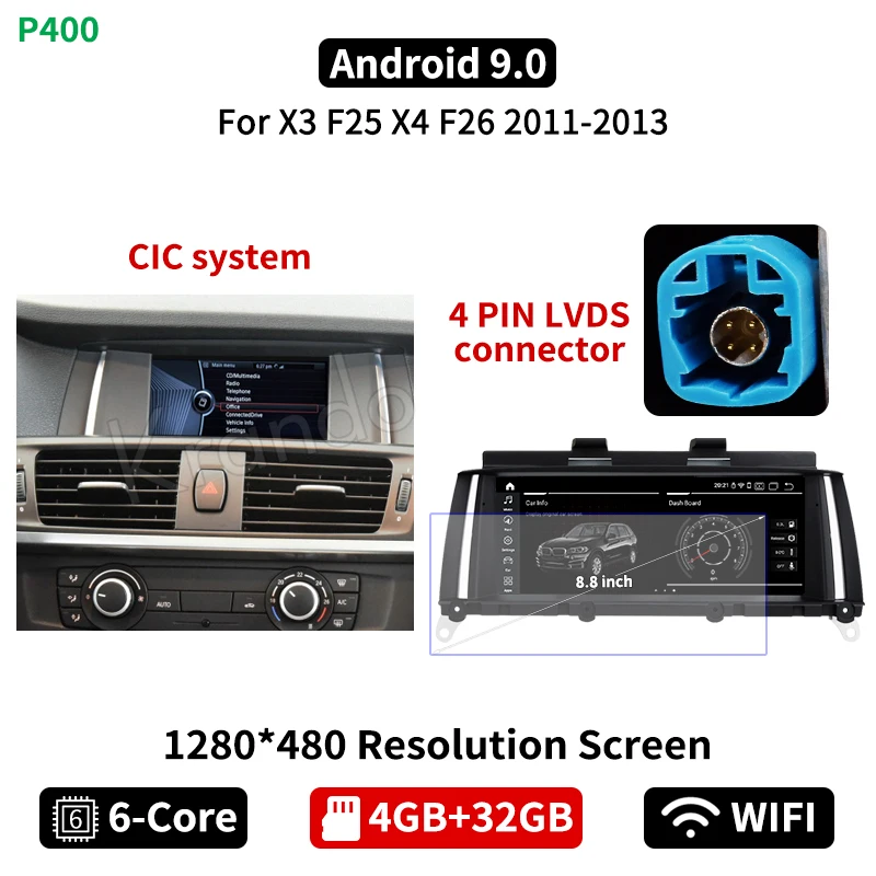 

Krando Android 10.0 8.8''/10.25'' car radio navigation gps multimedia player with bluetooth for BMW X3 F25 X4 F26 2011-2016