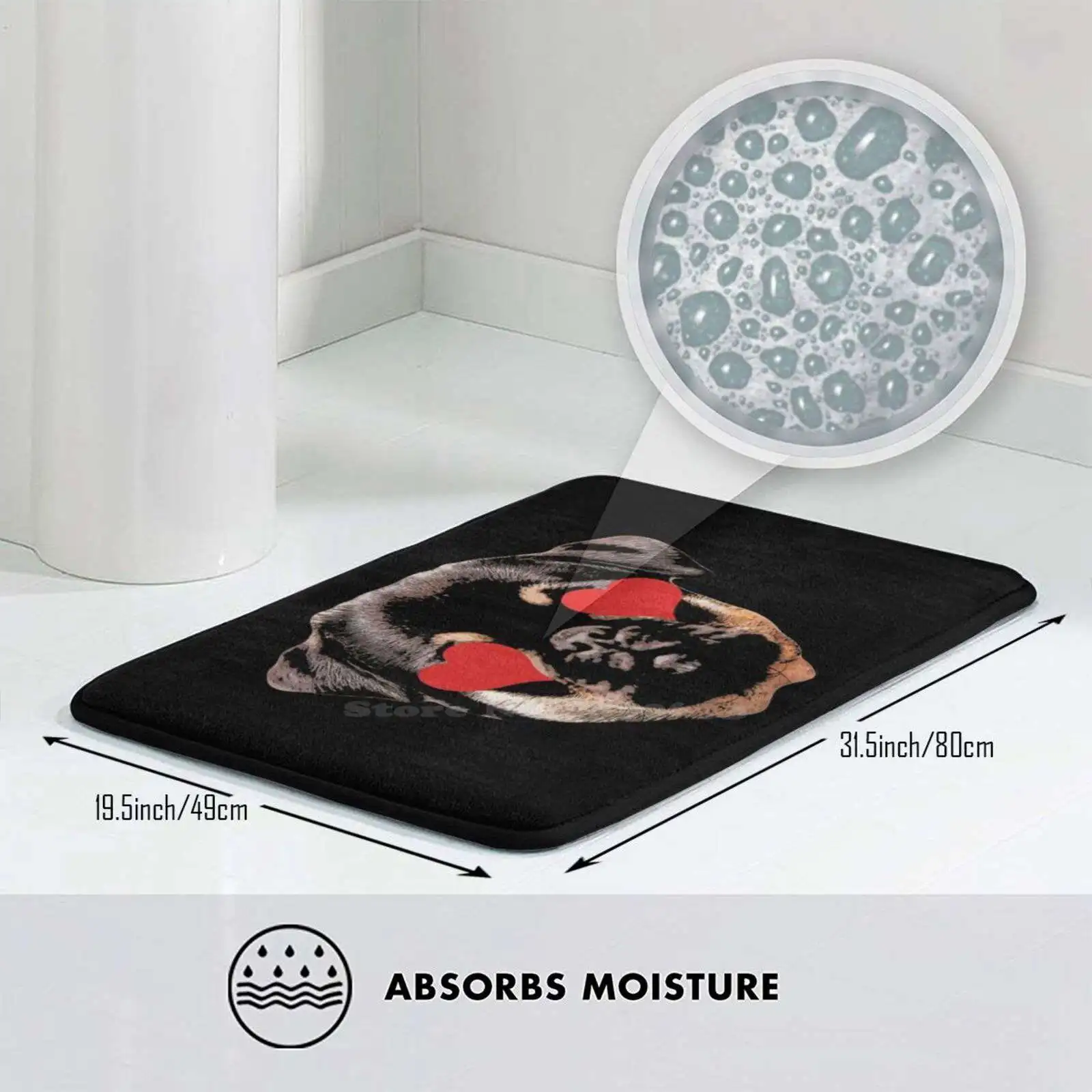 Мягкая подкладка для ног Roxy Love товары комнат ковер Twitch Emote Hearts Dog Pug | Дом и сад