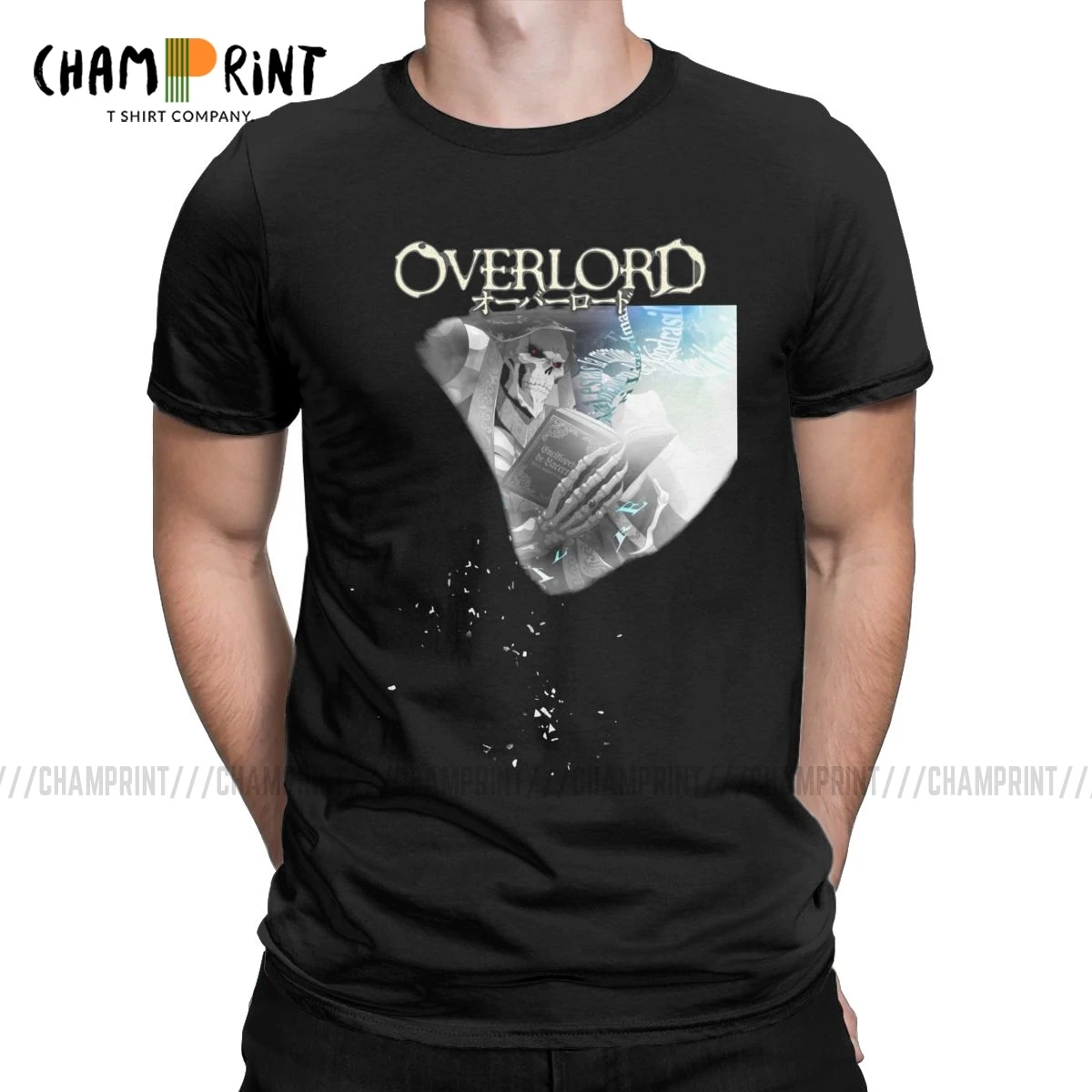 Overlord аниме Ainz Ooal платье футболки для мужчин хлопок Винтаж Футболка Crewneck короткий