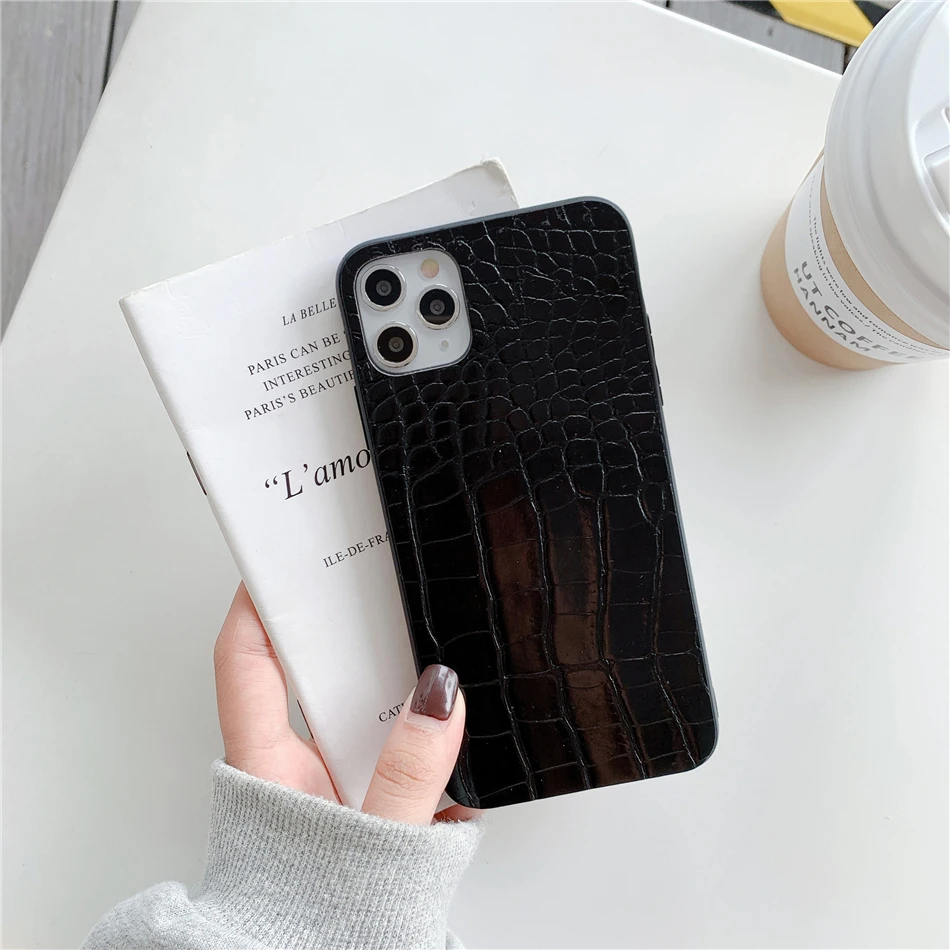 Retro Vintage Họa Tiết Cá Sấu Họa Tiết Da PU Ốp Lưng Điện Thoại Xiaomi Cc9 9 T 10X A3 Redmi Note 7A 8 9C 10 Pro Ốp Lưng xiaomi leather case design