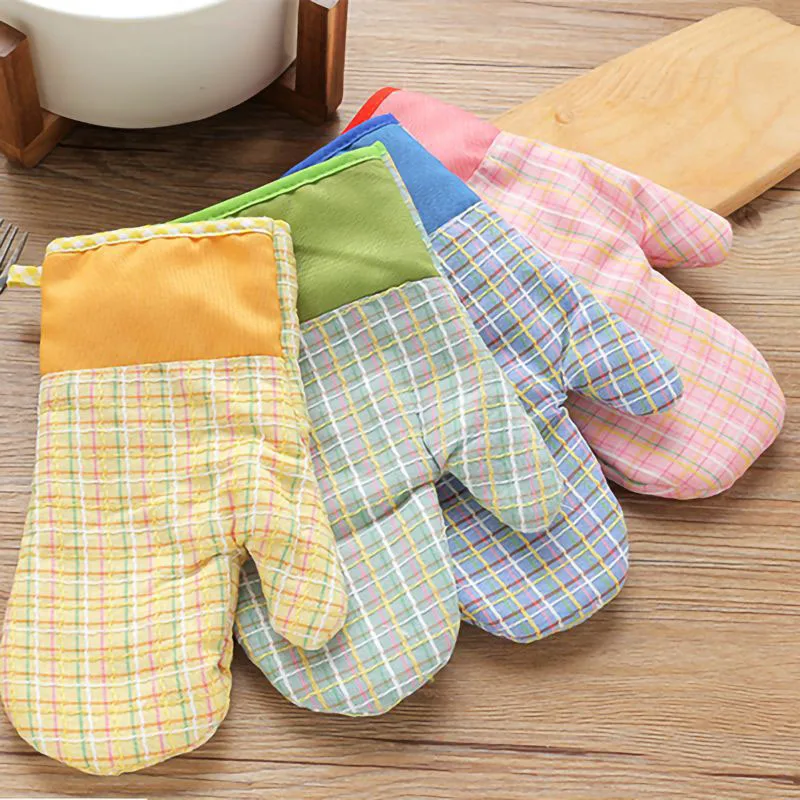 Protective Thickened Microfiber Oven Mitts Home Kitchen Cooking Baking Heat Resistant Gloves Anti-scalding Pot Holder |