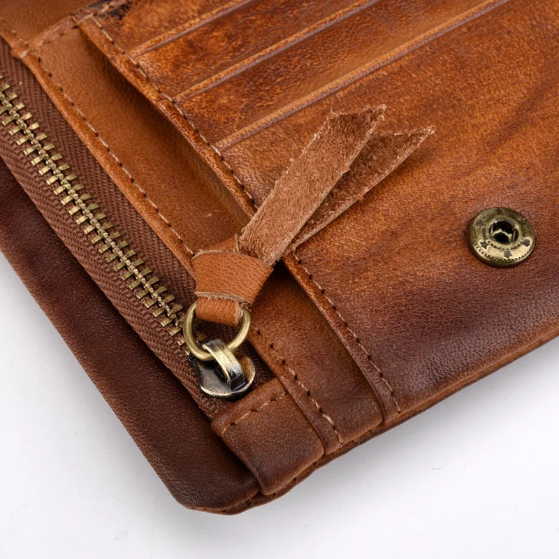 Men's real cowhide wallet business casual head layer cowhide wallet man zero wallet card BaoChun color leather wallet