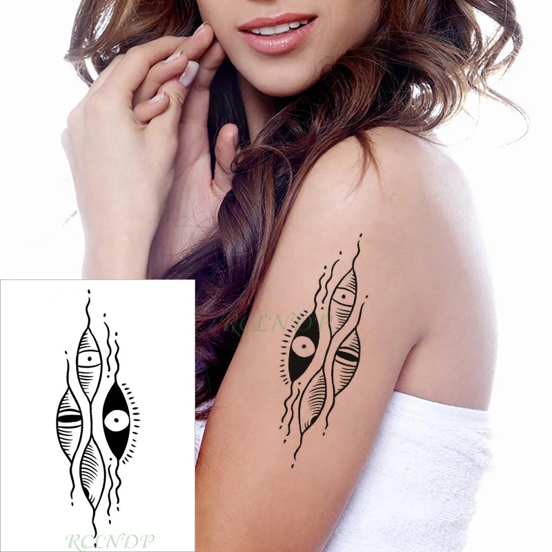 Водостойкая Временная тату наклейка глаза пузырьковый маленький Художественный