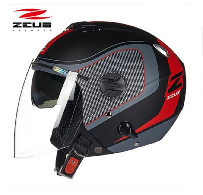 2019 Новинка ZEUS двойные линзы мотоциклетный шлем ZS-202FB ABS Половина лица 3/4 защитные