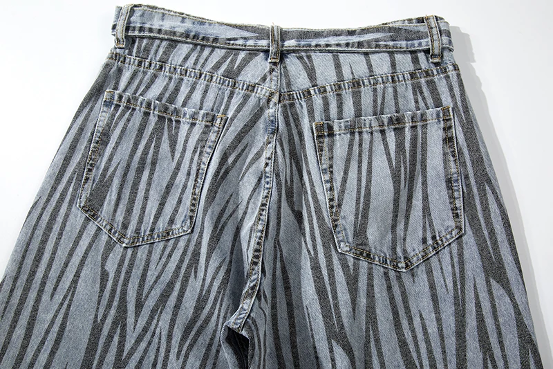 Джинсовые шорты-карго мужские с поясом, повседневные свободные штаны с принтом зебры, с эффектом потертости, в стиле хип-хоп, уличная одежда,... от AliExpress RU&CIS NEW