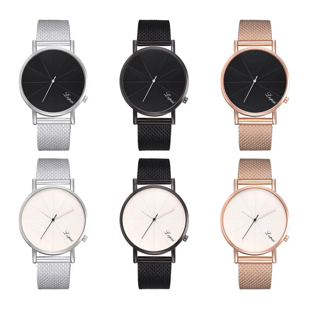 Модный Регулируемый сетчатый ремешок круглый циферблат аналоговые Кварцевые