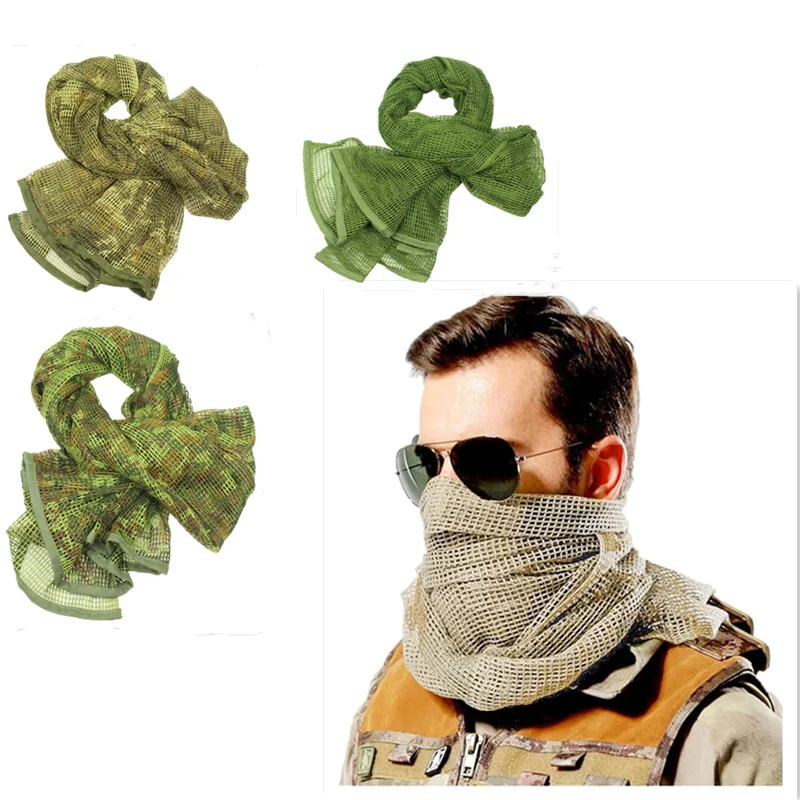 

Военный Тактический шарф, камуфляжная модель, смешанный сетчатый шарф на шею для охоты, кемпинга, охоты