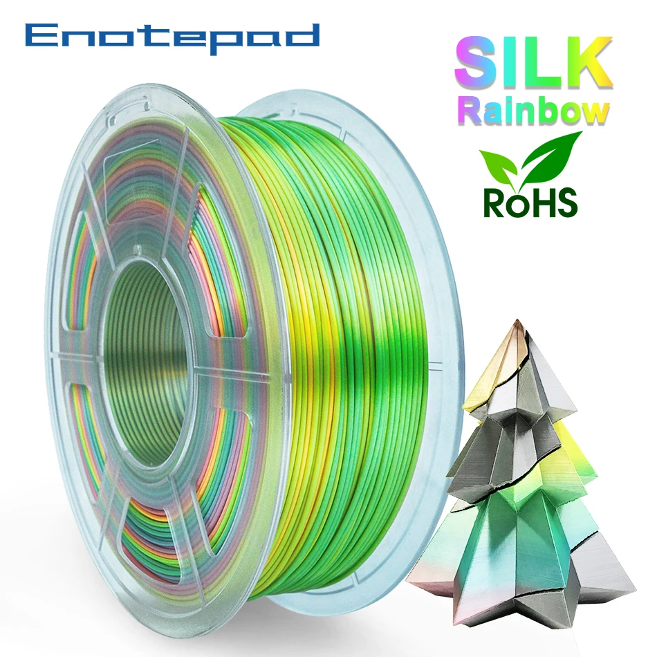 Допуск на допуск нити Enotepad SILK для 3D-принтера +/-0 02 мм 1 75 кг/100% фунтов наличие