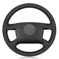 car steering wheel cover soft black genuine leather for volkswagen vw caddy 2003 2006 caravelle 2003 2009 transporter t5 2006